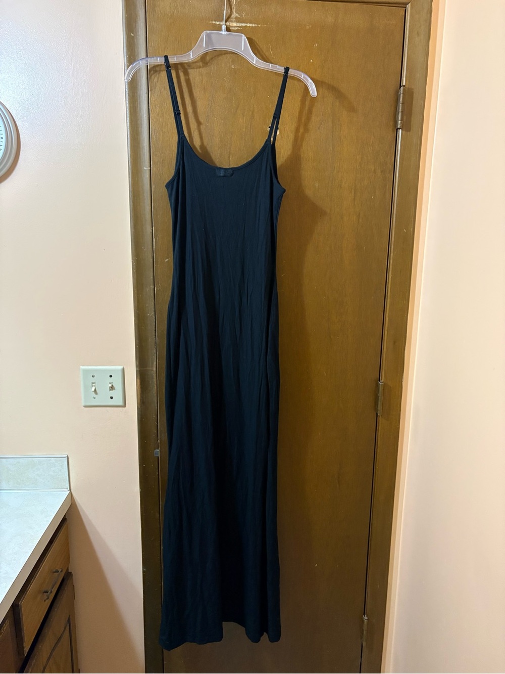 NWT Skims Soft Lounge Long Slip Maxi Dress in Onyx Black - Picture 5 of 8